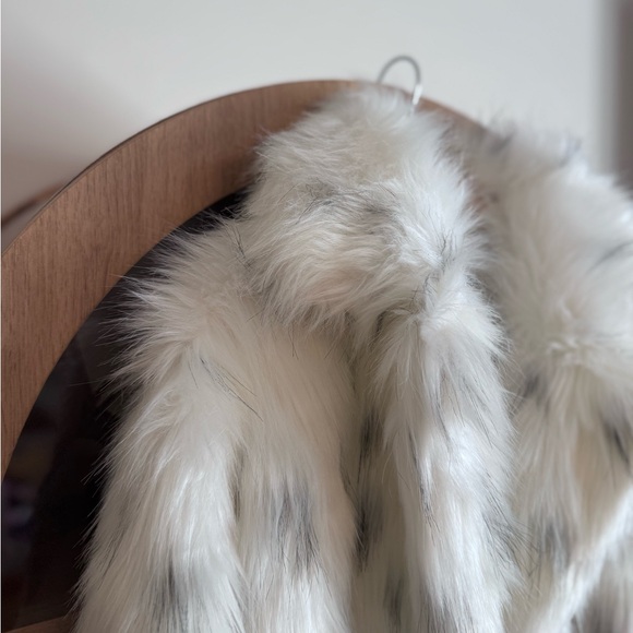 Snow Leopard Faux Fur Long Coat Plush Winter Glam Jacket Women’s 4XL Plus - Picture 5 of 11